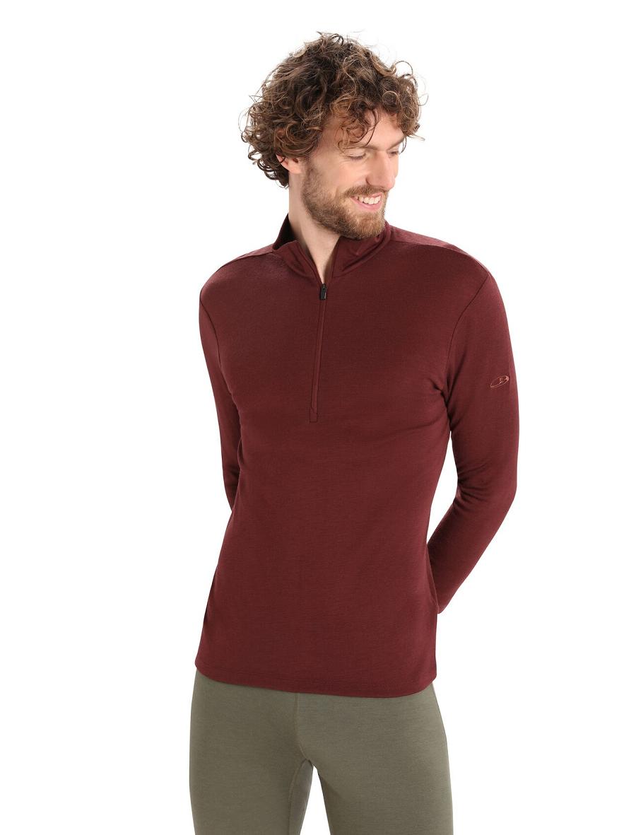 Base Layers Icebreaker Merino 175 Everyday Long Sleeve Half Zip Thermal Top Męskie Czerwone | PL 1577NWYB